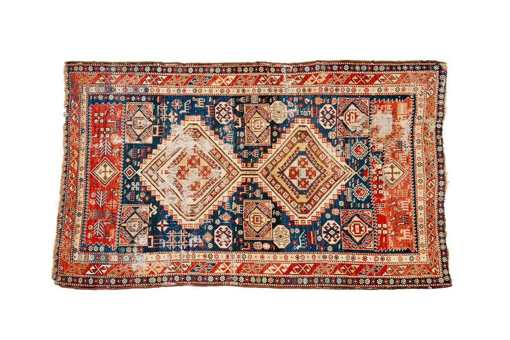 Antique Daghestan 4'2" x 5'10" - SHARKTOOTH Antique and Vintage Textiles