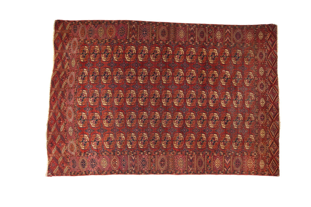 Antique Turkomen Tekke 7'1" x 10'7" - SHARKTOOTH Antique and Vintage Textiles