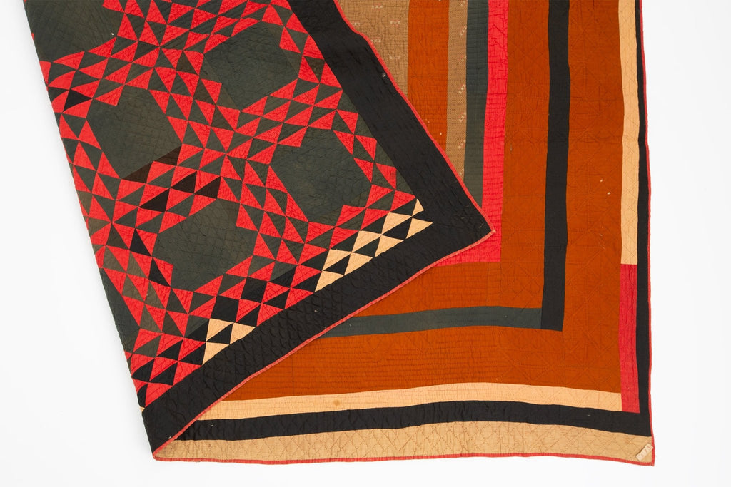 Antique Double Sided Quilt - SHARKTOOTH Antique and Vintage Textiles