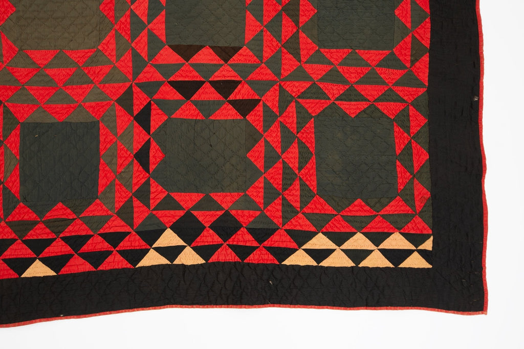 Antique Double Sided Quilt - SHARKTOOTH Antique and Vintage Textiles