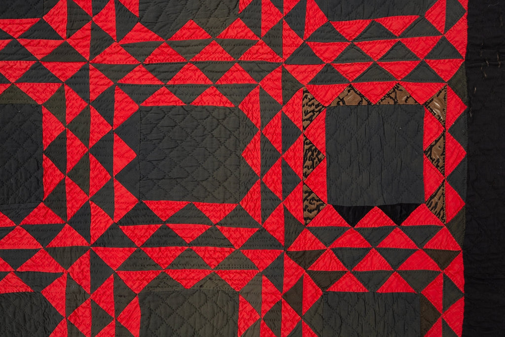 Antique Double Sided Quilt - SHARKTOOTH Antique and Vintage Textiles