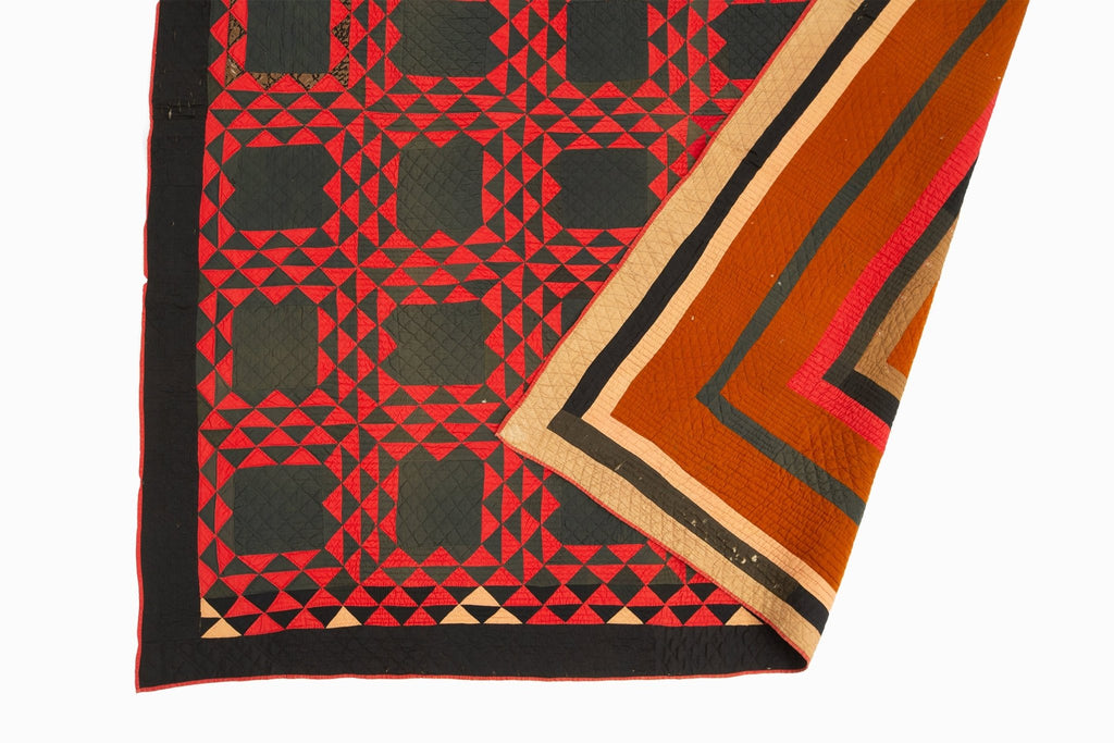 Antique Double Sided Quilt - SHARKTOOTH Antique and Vintage Textiles