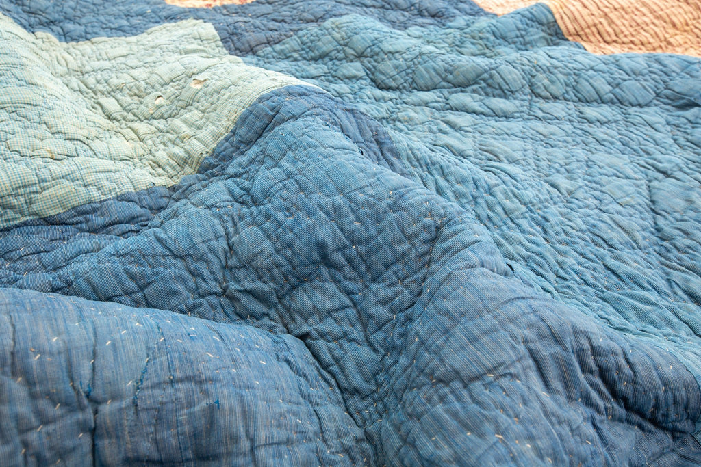 Antique European Ghost Quilt - SHARKTOOTH Antique and Vintage Textiles