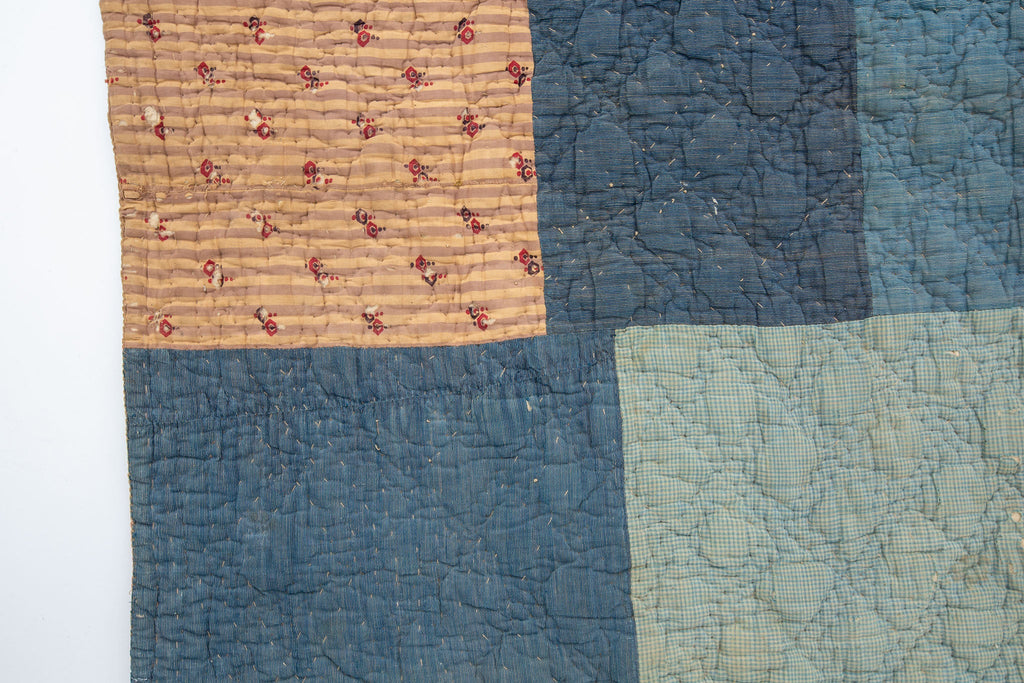 Antique European Ghost Quilt - SHARKTOOTH Antique and Vintage Textiles