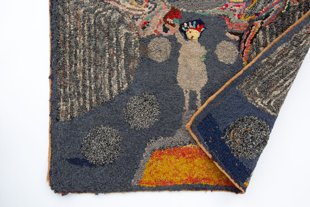 Antique Hooked Rug - SHARKTOOTH Antique and Vintage Textiles