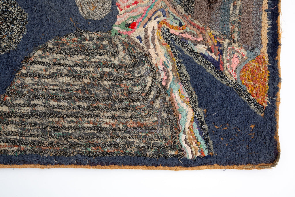 Antique Hooked Rug - SHARKTOOTH Antique and Vintage Textiles