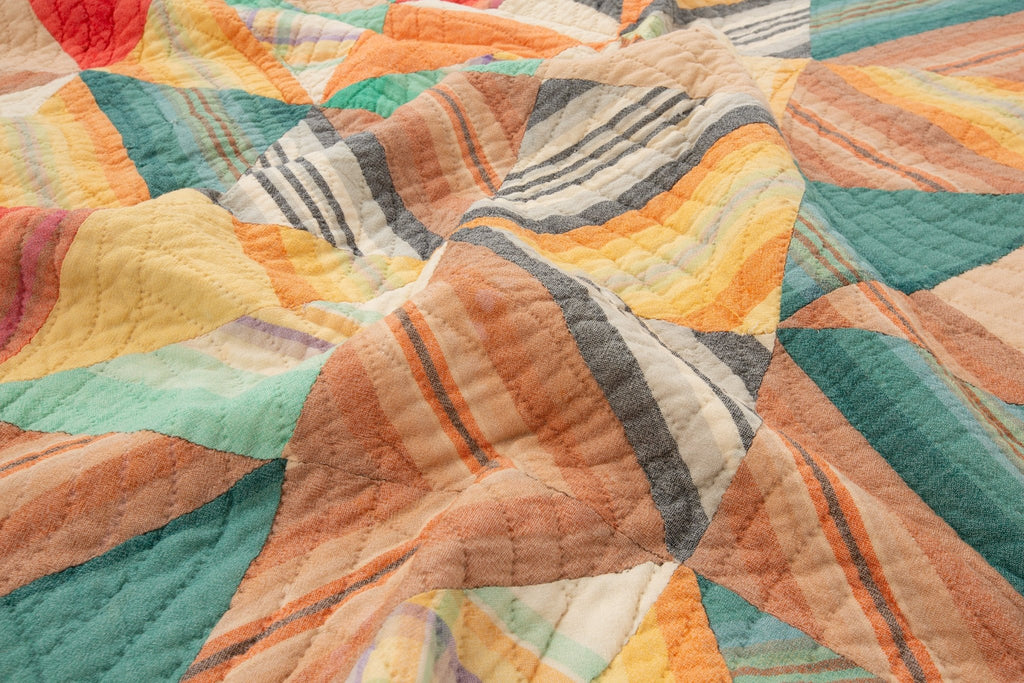 Antique Wool Crepe Quilt - SHARKTOOTH Antique and Vintage Textiles