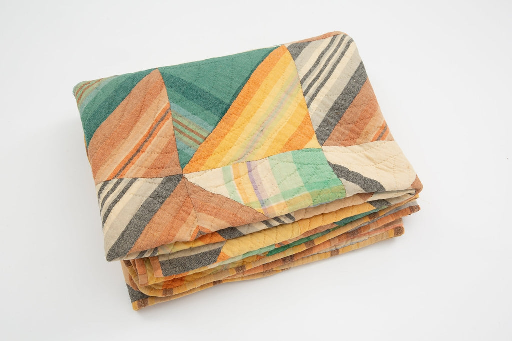 Antique Wool Crepe Quilt - SHARKTOOTH Antique and Vintage Textiles