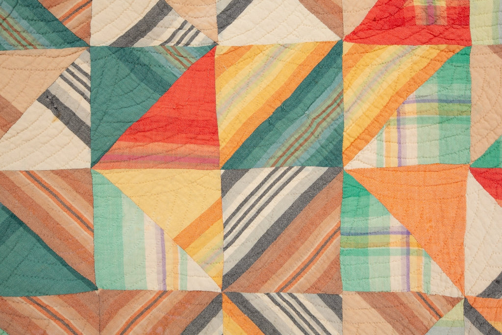 Antique Wool Crepe Quilt - SHARKTOOTH Antique and Vintage Textiles