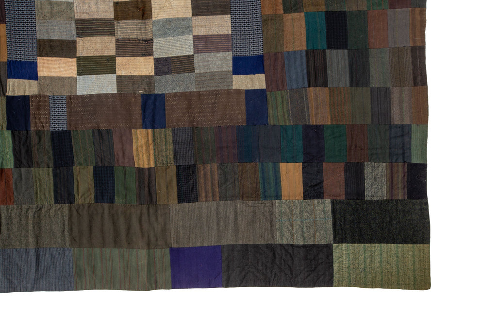Welsh Suiting Quilt - SHARKTOOTH Antique and Vintage Textiles
