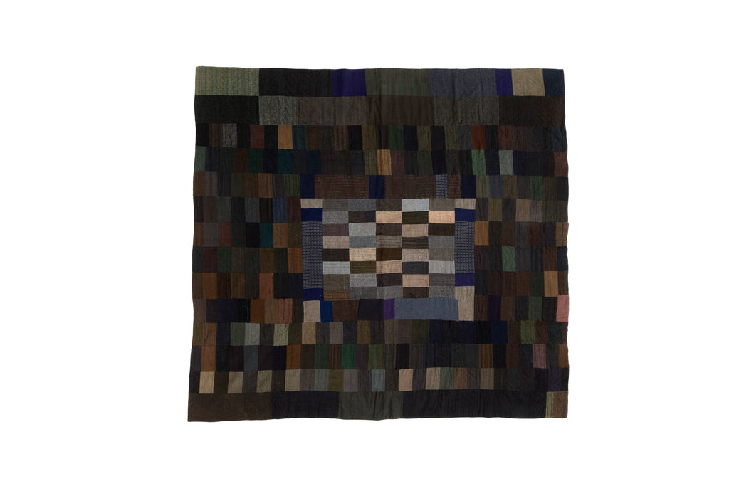 Welsh Suiting Quilt - SHARKTOOTH Antique and Vintage Textiles