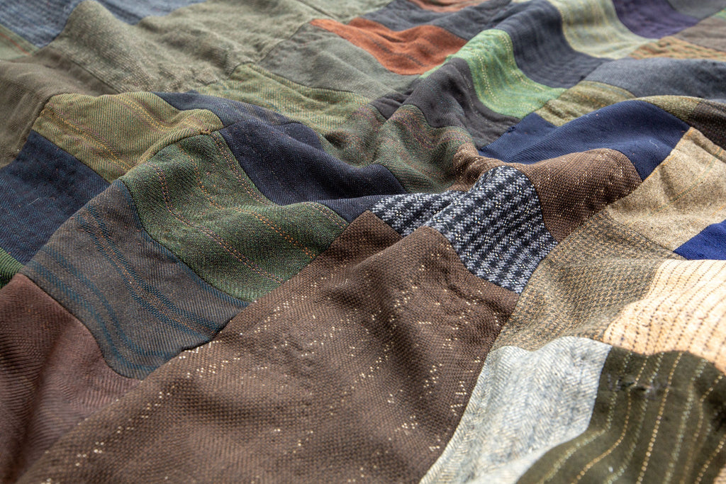 Welsh Suiting Quilt - SHARKTOOTH Antique and Vintage Textiles