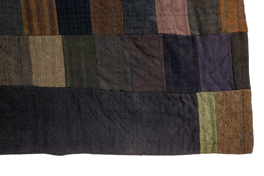 Welsh Suiting Quilt - SHARKTOOTH Antique and Vintage Textiles