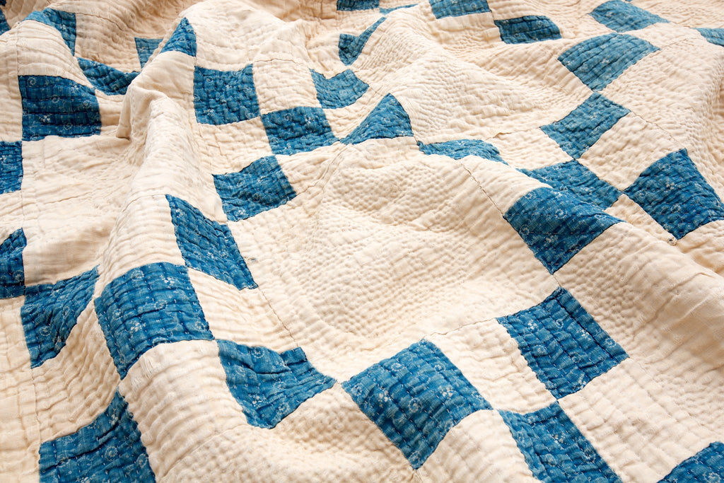 1800's Calico Quilt - SHARKTOOTH Antique and Vintage Textiles