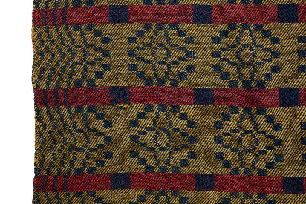 1800's Overshot Coverlet - SHARKTOOTH Antique and Vintage Textiles