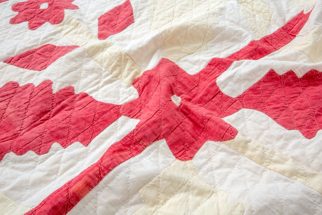 1880's Crib Quilt - SHARKTOOTH Antique and Vintage Textiles