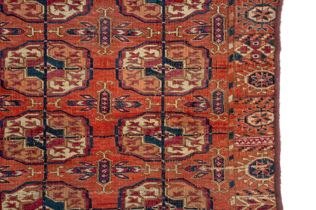 1890's Turkomen Tekke 3' x 3'9" - SHARKTOOTH Antique and Vintage Textiles