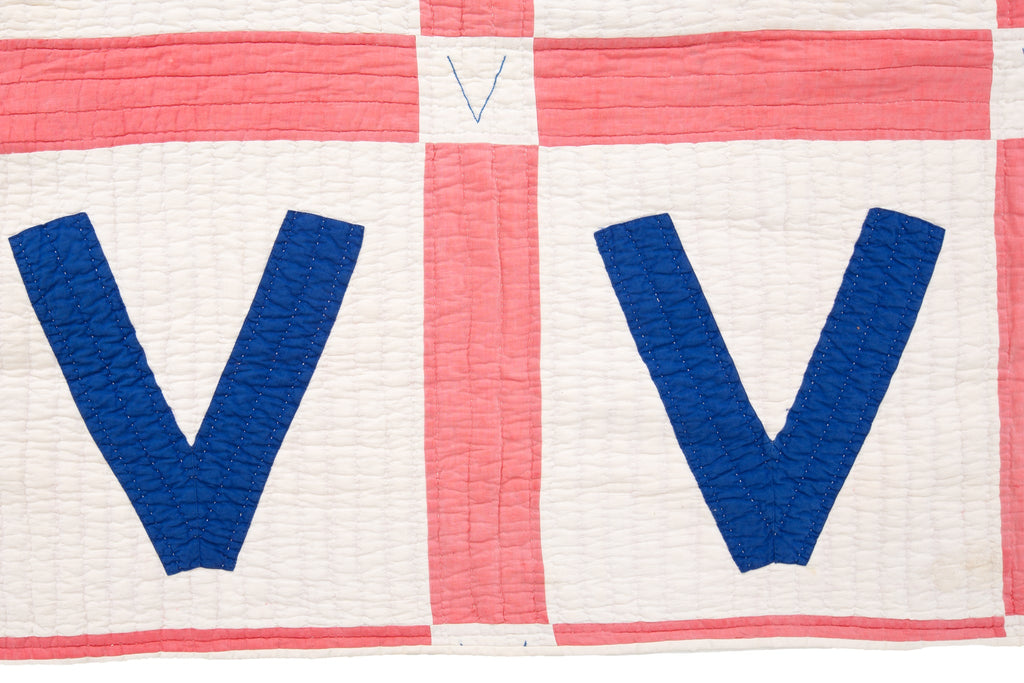 1940's Victory Quilt - SHARKTOOTH Antique and Vintage Textiles