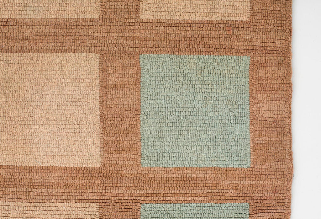 1950's Latch Hook Rug - SHARKTOOTH Antique and Vintage Textiles