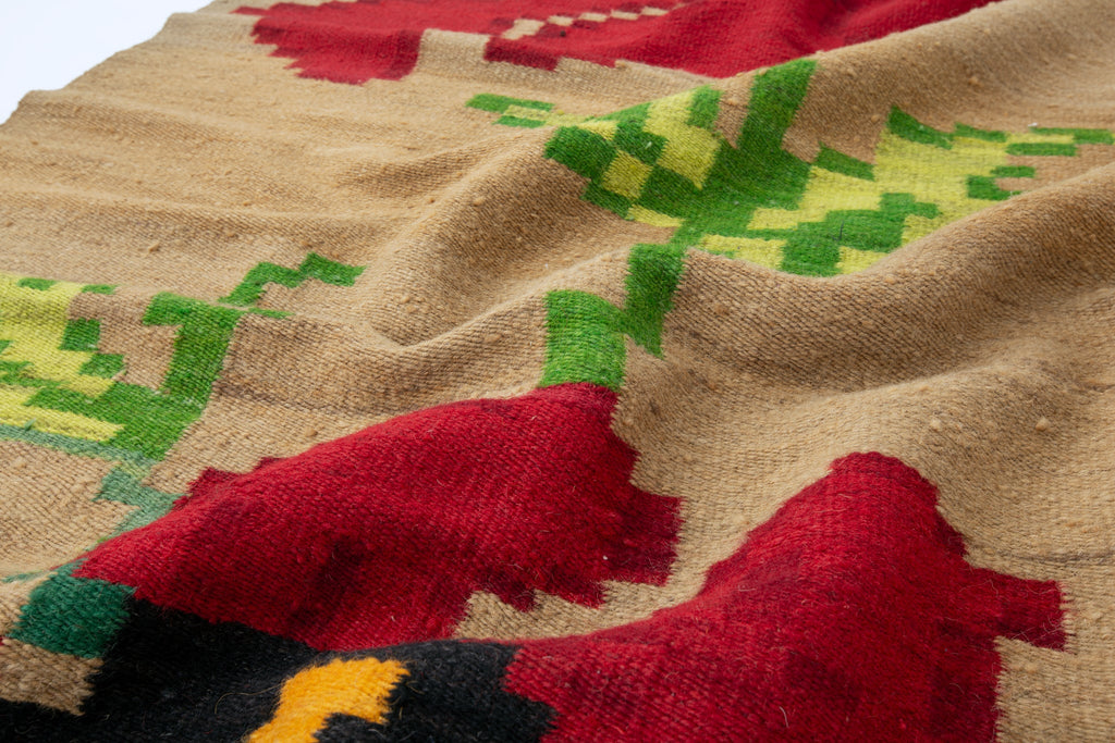 1960's Polish Flatweave 6' x 8'7" - SHARKTOOTH Antique and Vintage Textiles