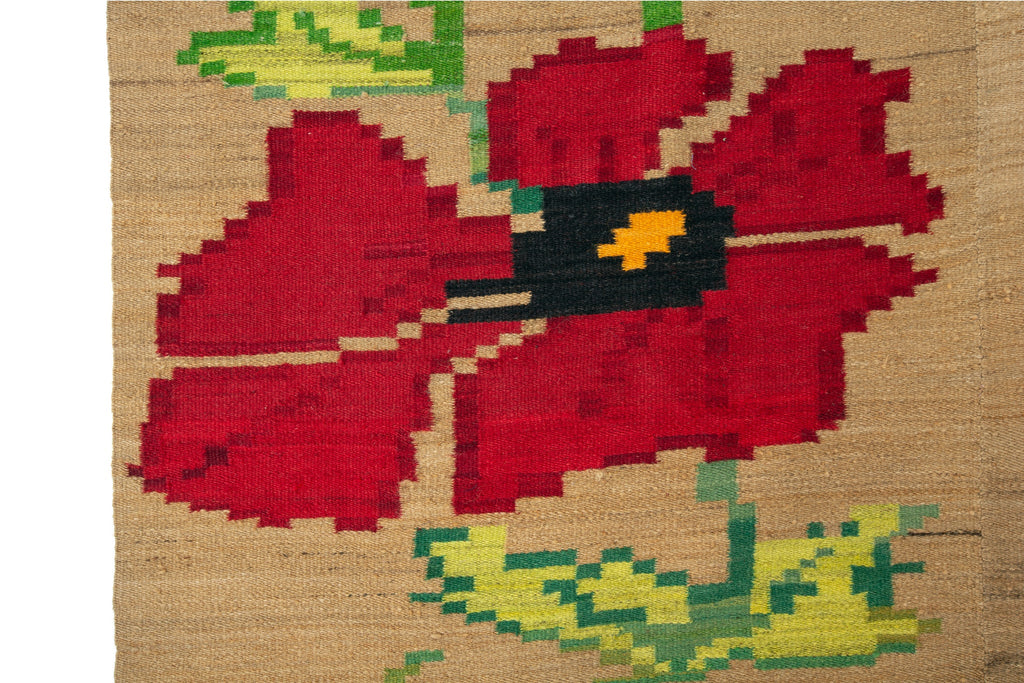 1960's Polish Flatweave 6' x 8'7" - SHARKTOOTH Antique and Vintage Textiles