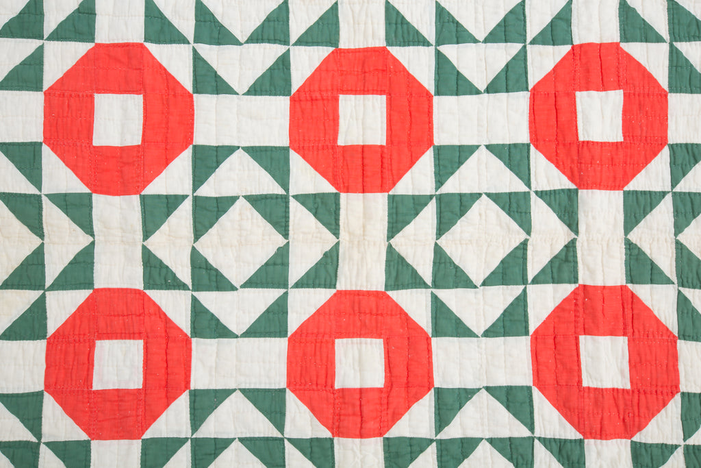 Antique Cotton Quilt - SHARKTOOTH Antique and Vintage Textiles