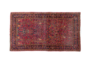 Antique Kashan 4'2" x 6'8" - SHARKTOOTH Antique and Vintage Textiles