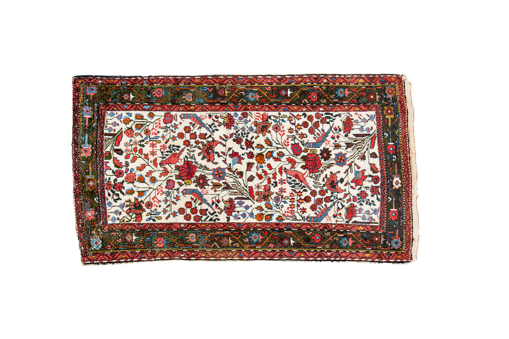 Antique Kashan 3'6" x 4'10" - SHARKTOOTH Antique and Vintage Textiles