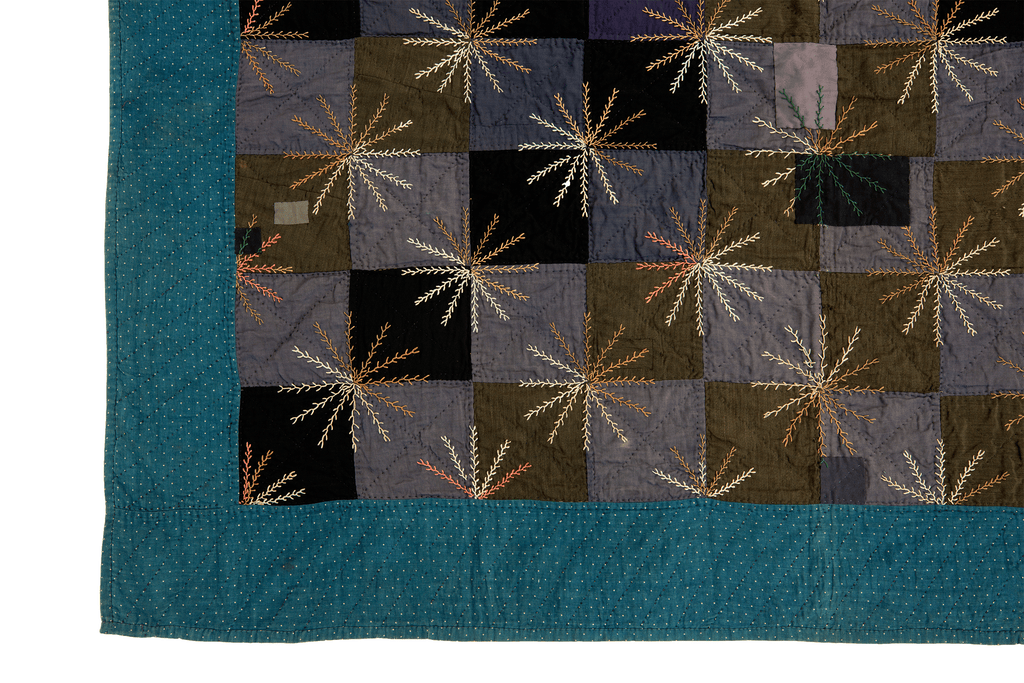 Victorian Embroidered Quilt - SHARKTOOTH Antique and Vintage Textiles