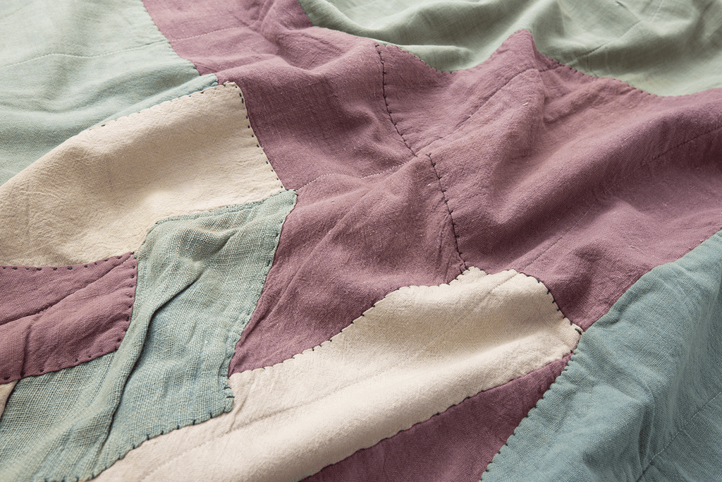 Abstract Feed Sack Quilt - SHARKTOOTH Antique and Vintage Textiles