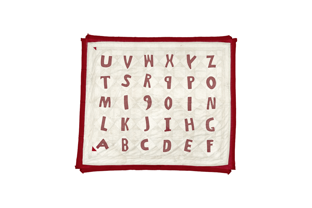 Alphabet Quilt Top - SHARKTOOTH Antique and Vintage Textiles