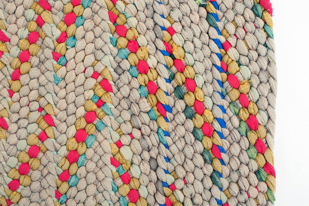 American Braided Mat - SHARKTOOTH Antique and Vintage Textiles