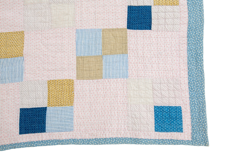 Antique 4 Patch Quilt - SHARKTOOTH Antique and Vintage Textiles