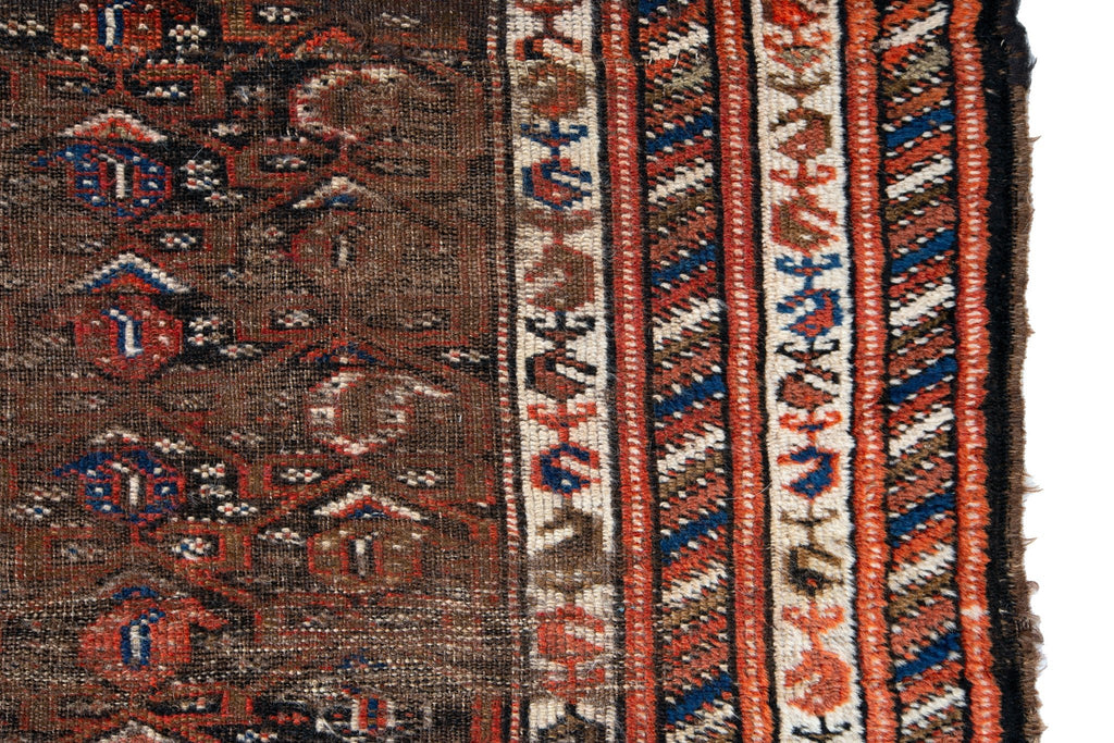 Antique Afghan 4'3" x 5'8" - SHARKTOOTH Antique and Vintage Textiles
