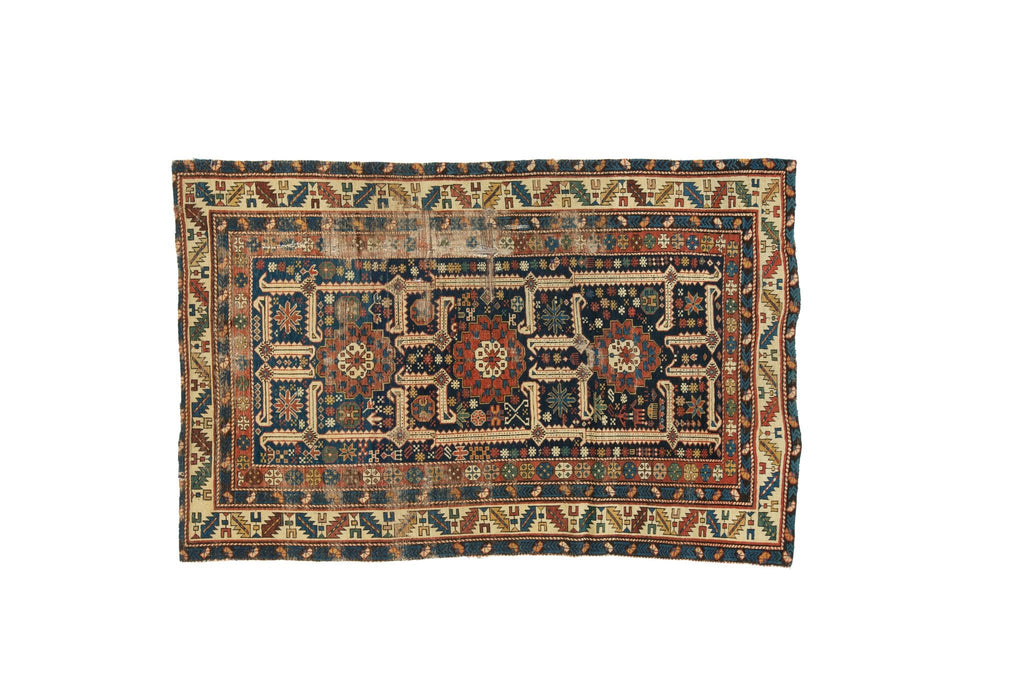 Antique Afshan Kuba 3'11" x 6' - SHARKTOOTH Antique and Vintage Textiles