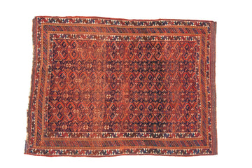 Antique Afshar 4' x 5'5" - SHARKTOOTH Antique and Vintage Textiles