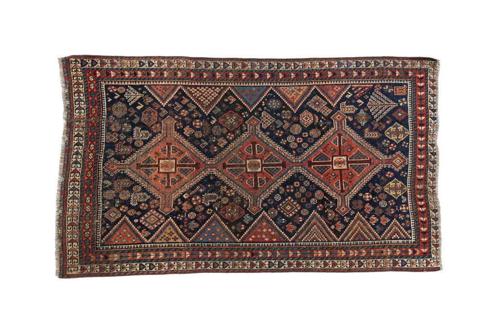 Antique Afshar 4'2" x 7'1" - SHARKTOOTH Antique and Vintage Textiles