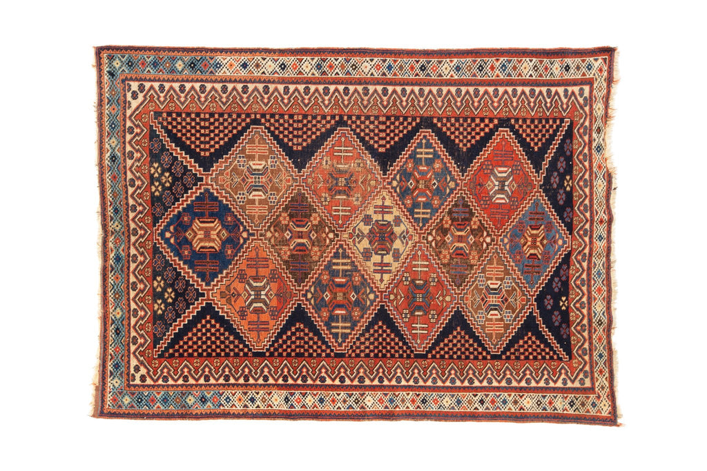 Antique Afshar 4'4" x 5'10" - SHARKTOOTH Antique and Vintage Textiles