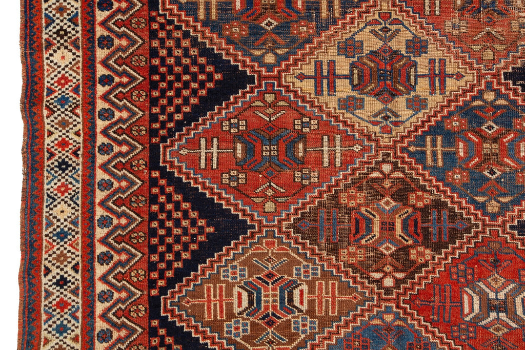 Antique Afshar 4'4" x 5'10" - SHARKTOOTH Antique and Vintage Textiles
