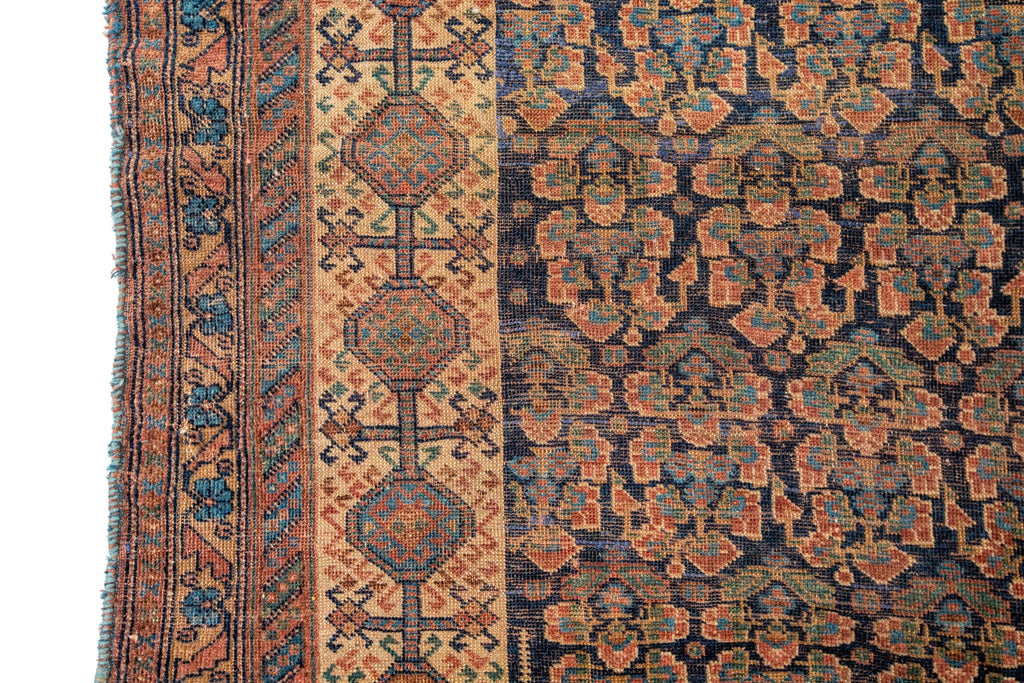 Antique Afshar 4'5" x 5'5" - SHARKTOOTH Antique and Vintage Textiles