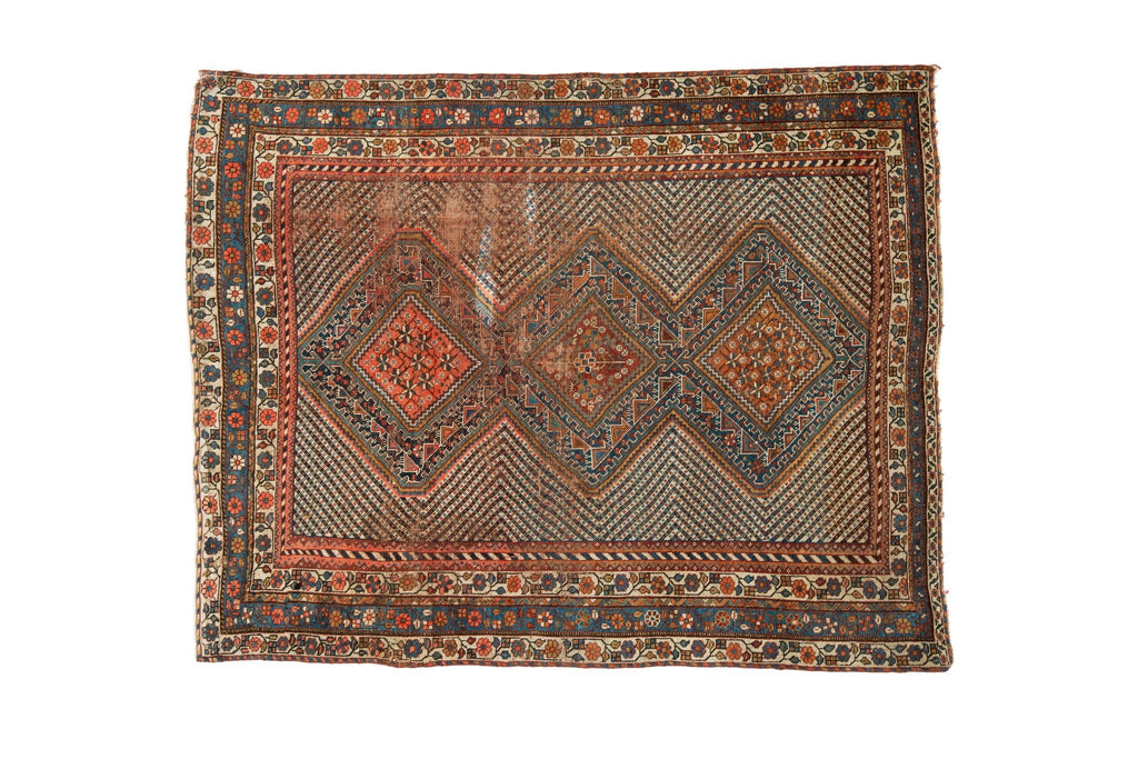 Antique Afshar 6' x 4'11" - SHARKTOOTH Antique and Vintage Textiles