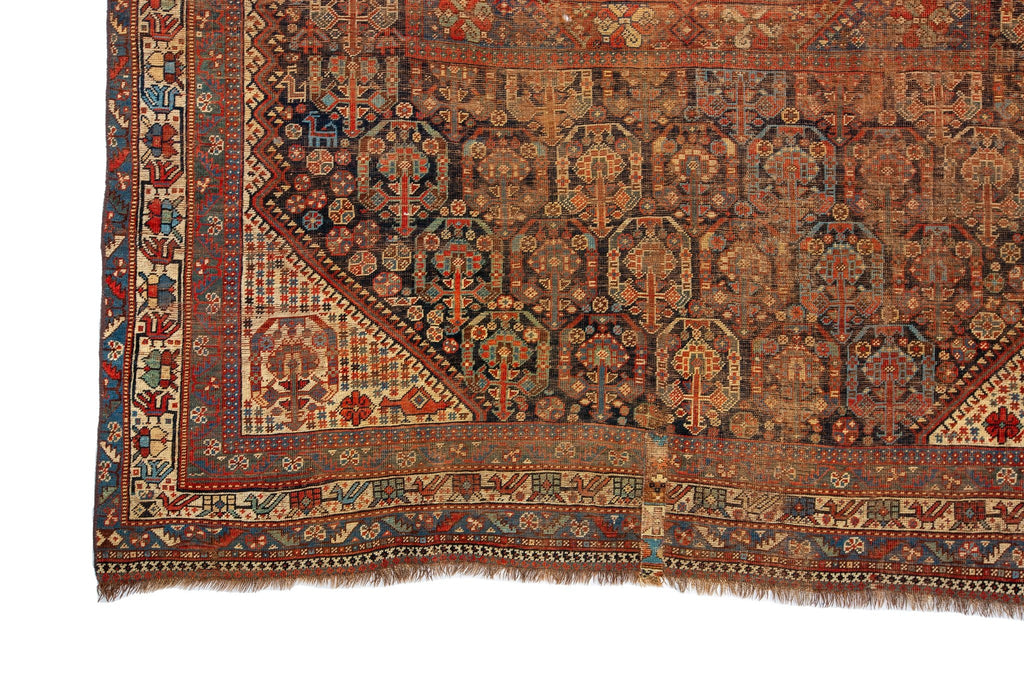 Antique Afshar 6'7" x 8'11" - SHARKTOOTH Antique and Vintage Textiles