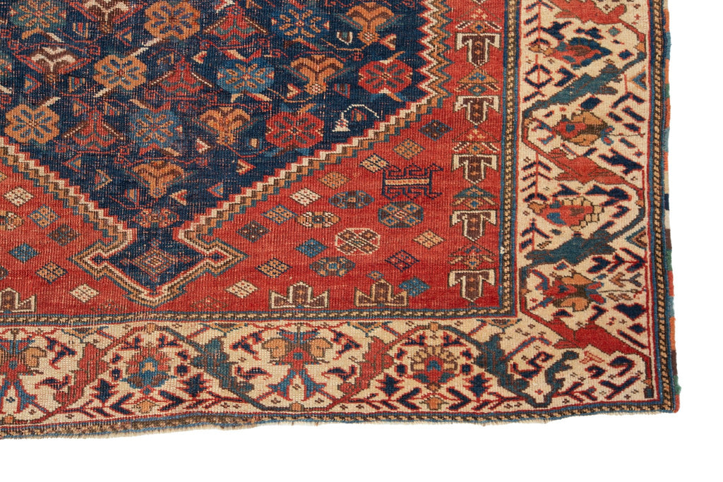 Antique Afshari 4' x 5'6" - SHARKTOOTH Antique and Vintage Textiles