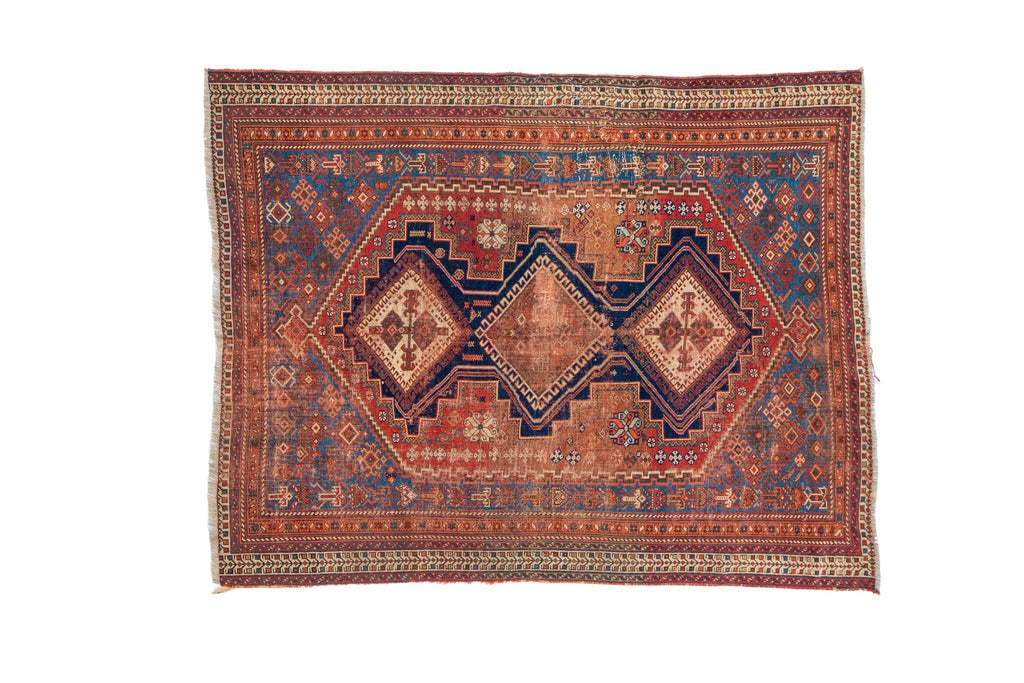 Antique Afshari 4'2" x 5'5" - SHARKTOOTH Antique and Vintage Textiles