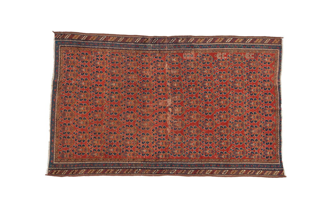 Antique Afshari 4'8" x 7'7" - SHARKTOOTH Antique and Vintage Textiles
