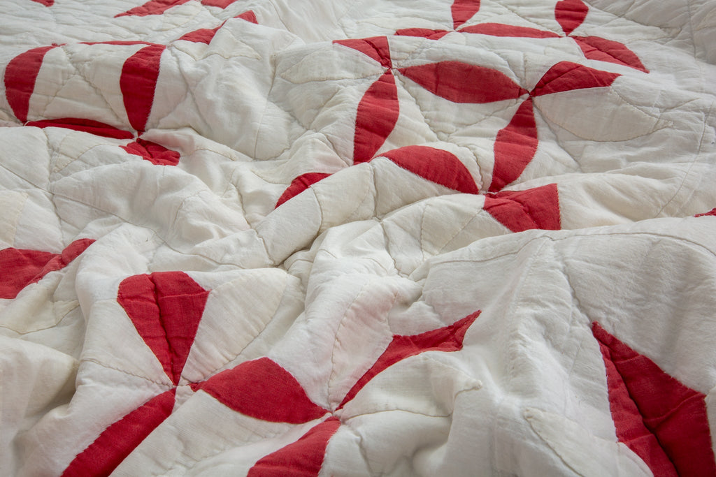 Antique Appliqué Quilt - SHARKTOOTH Antique and Vintage Textiles