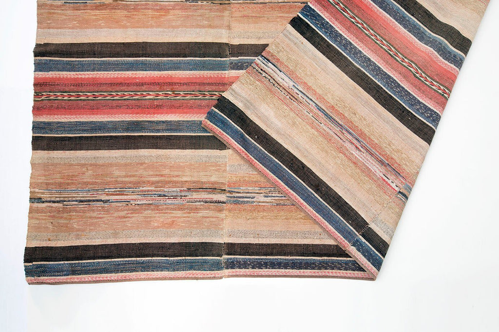 Antique Area Rag Rug 8' x 14" - SHARKTOOTH Antique and Vintage Textiles