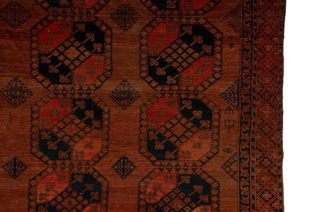 Antique Area Turkomen Ersari 7'7" x 10'1" - SHARKTOOTH Antique and Vintage Textiles