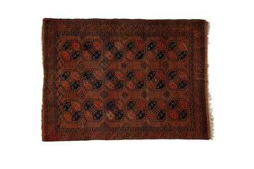 Antique Area Turkomen Ersari 7'7" x 10'1" - SHARKTOOTH Antique and Vintage Textiles