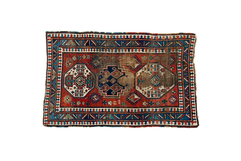 Antique Armenian Kazak 4’3” x 6’5” - SHARKTOOTH Antique and Vintage Textiles